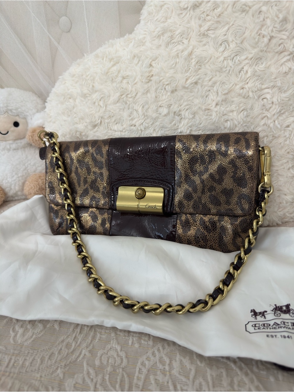 RARE Y2K Coach Kristen Ocelot Shoulder Bag